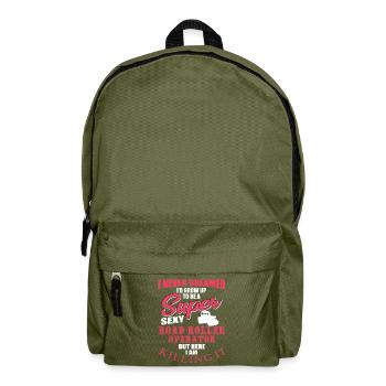Lustiges Walzen Design - Rucksack - Olivgrün - Vorne