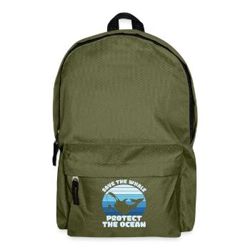 Save The Whale Protect The Ocean - Backpack - olive green - Front