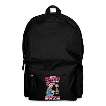 Geschwister Familie Schwestern Schwester - Rucksack - Schwarz - Vorne
