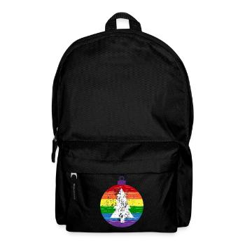 Regenbogen Weihnachtskugel Queer Gay Pride - Rucksack - Schwarz - Vorne