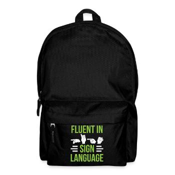 Fluent in Sign Language Sign Awareness - Backpack - black - Front