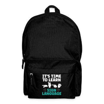 Il est temps d’apprendre la langue des signes - Sac à dos - noir - Devant