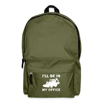 Funny Backhoe Loader Design - Backpack - olive green - Front