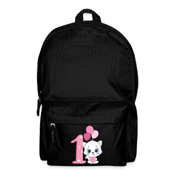 Chaton 1er anniversaire | Chemise d’anniversaire de chat | Chat - Sac à dos - noir - Devant
