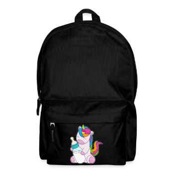 Einhorn Babyflasche Milch - Rucksack - Schwarz - Vorne