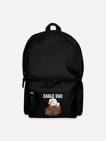Eagle Dad Eagle Papa und Baby Papa Vatertag - Rucksack - Schwarz