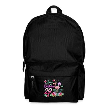 Aloha Birthday 29 Flamingo Bird 29th Birthday - Backpack - black - Front
