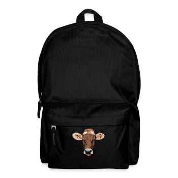 Farmer Cattle Animal Head Motif Print with Bull - Backpack - black - Front