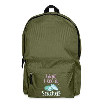 Wait, I see a shell collecting shells - Backpack - olive green - Front