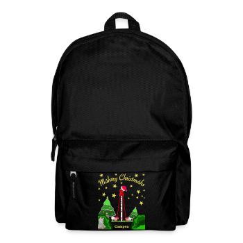 Christmas, Lighthouse Camping, Iconic Wolf - Backpack - black - Front