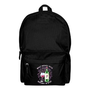 Wine, red wine, funny saying for wine drinkers - Backpack - black - Front