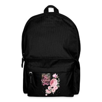 Motivational saying, inspiration roses, vintage rose - Backpack - black - Front