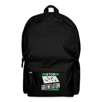 Greenflation Stop Inflation verte Energie - Sac à dos - noir - Devant