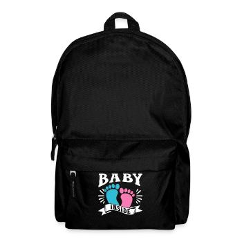 Baby Inside Pregnant Announcement Baby Inside - Backpack - black - Front