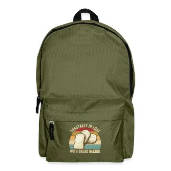 Funny bread baker - Backpack - olive green - Front