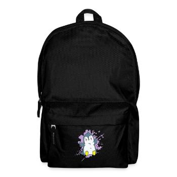 Pinguin freut sich im Kawaii Stil Tier - Rucksack - Schwarz - Vorne
