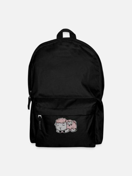 Schaf mit Baby Schaf - Rucksack - Schwarz