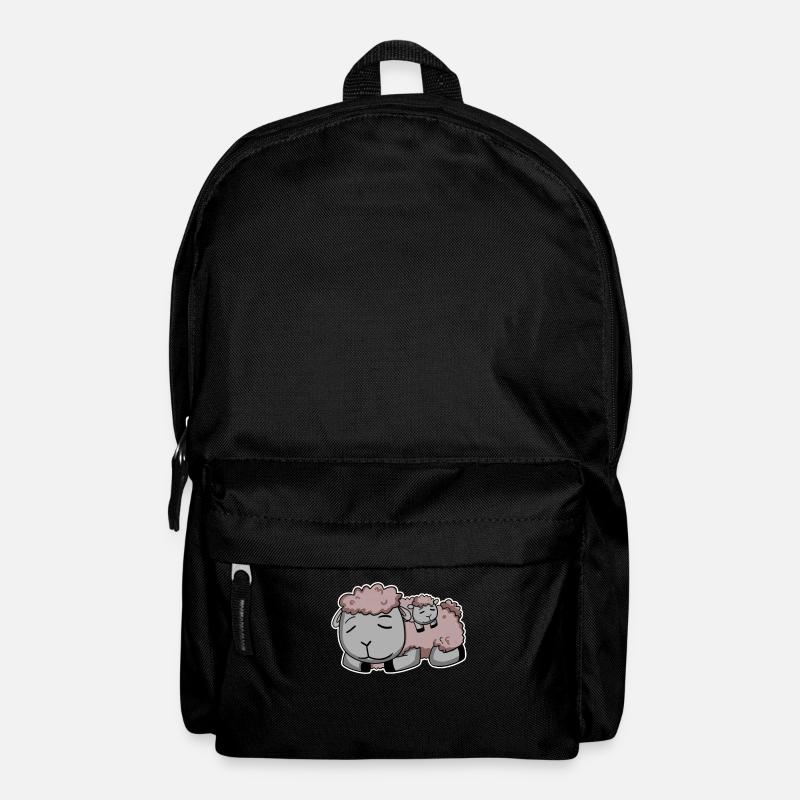 Schaf mit Baby Schaf - Rucksack - Schwarz