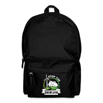 Stop Greenflation Inflation Énergie verte - Sac à dos - noir - Devant