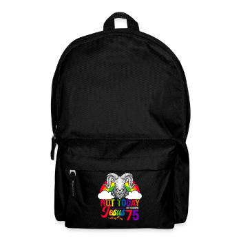 Not today Jesus I will be 75 Rainbow sheep - Backpack - black - Front