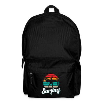 Surfing Surfing Surfing Surfboard Surfer - Backpack - black - Front