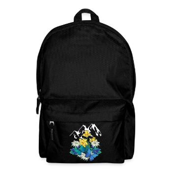 Österreich Tirol Frühling Natur Alm Enzian Blumen - Rucksack - Schwarz - Vorne