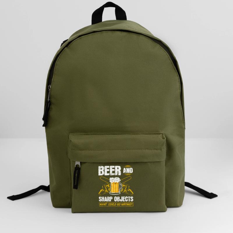 Beer Sharp Objects What Could Go Wrong Chainsaw Backpack