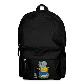 Hund Angler Fisch Angeln - Rucksack - Schwarz - Vorne