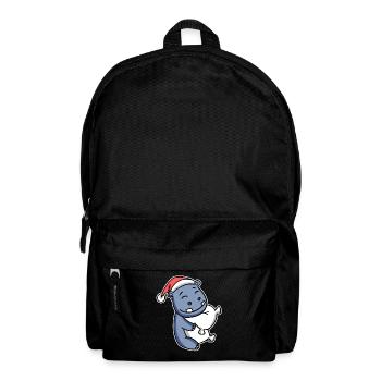 Hippopotamus Christmas - Backpack - black - Front