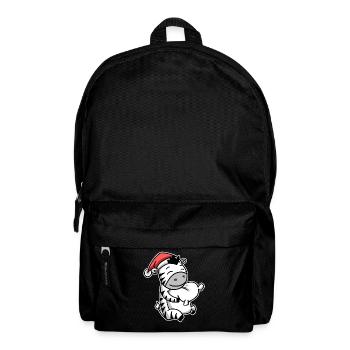 Zebra Weihnachten Schlafen Schlaf Ausschlafen - Rucksack - Schwarz - Vorne