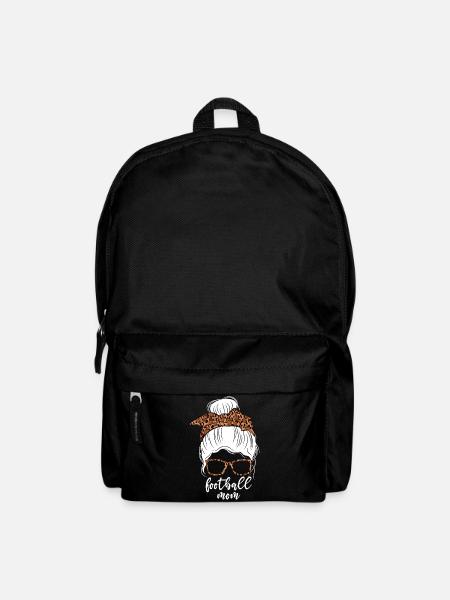 Football Mom Messy Bun Leopard Mama - Rucksack - Schwarz