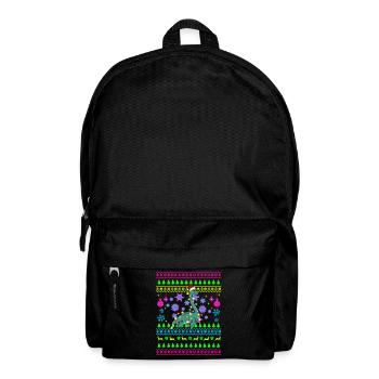 Weihnachtsdino mit Lichtern - Rucksack - Schwarz - Vorne