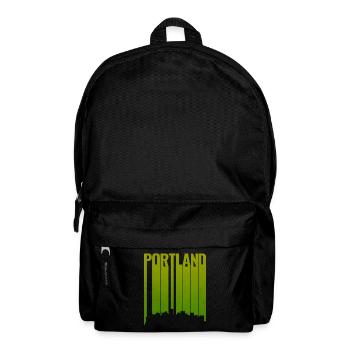 Portland Skyline Leuchtgrün - Rucksack - Schwarz - Vorne