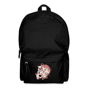 Cyborg Kitsune Nine-tailed Fox Cyber Aesthetic - Backpack - black - Front