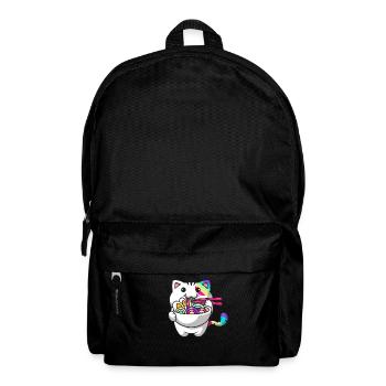 Kawaii Cat Japanese Ramen Noodles Rainbow Ni - Backpack - black - Front