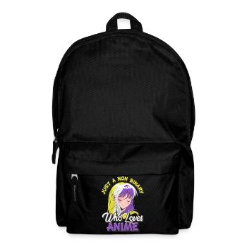 Non-binary anime girl Just a non-binary, - Backpack - black - Front