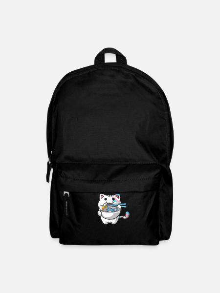 Transgender Pride Kawaii Cat Ramen Noodles Trans - Sac à dos - noir