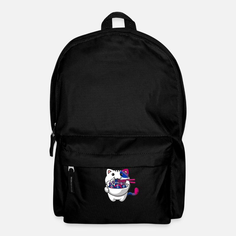 Bisexual Pride Bi Kawaii Cat Ramen Noodles Bisex - Sac à dos - noir