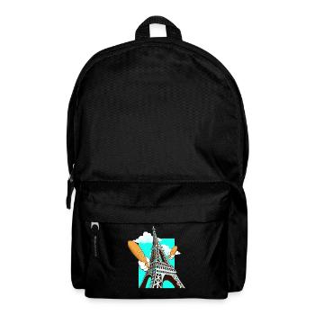 Funny Eiffel Tower French Bread Baguette - Backpack - black - Front