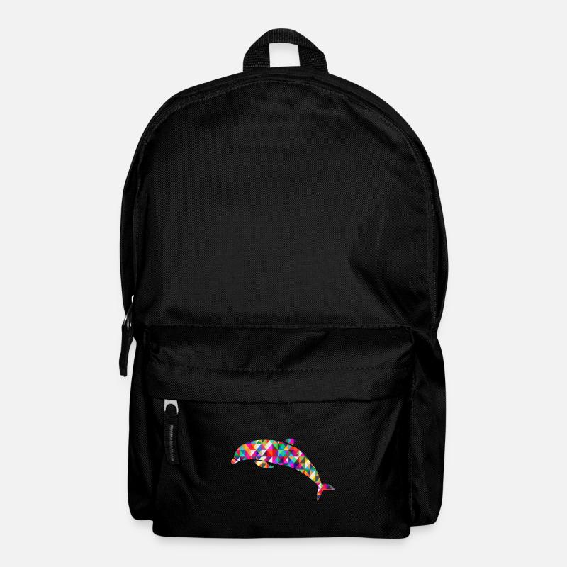 Mosaïque de dauphins colorée - Sac à dos - noir