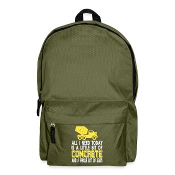 Concrete construction design for construction workers and construction site - Backpack - olive green - Front