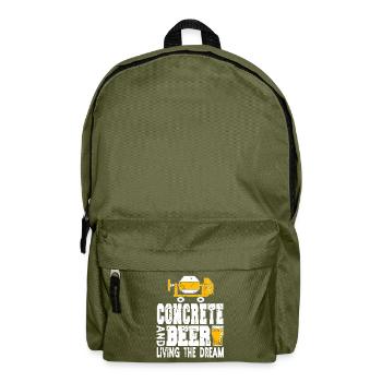 Concrete builder design for builders and construction site - Backpack - olive green - Front