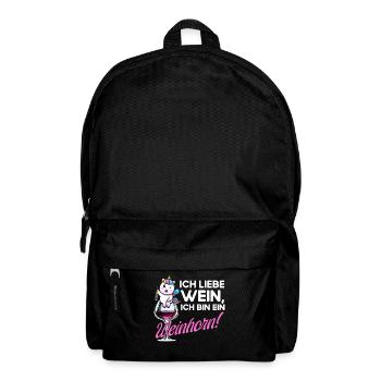 Ich Liebe Wein Ich Bin ein Einhorn - Rucksack - Schwarz - Vorne
