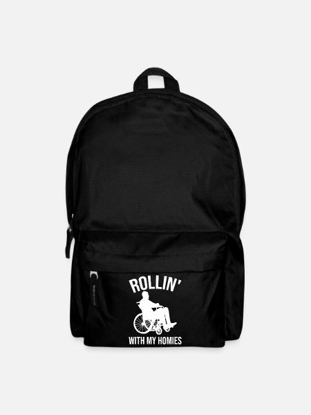 Lustige Querschnittslähmung Rollstuhl Querschnitts - Rucksack - Schwarz