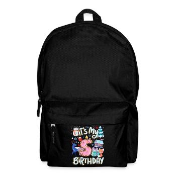 It's my 5 birthday snowman holiday donut - Backpack - black - Front