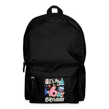 It's my 6 birthday snowman holiday donut - Backpack - black - Front