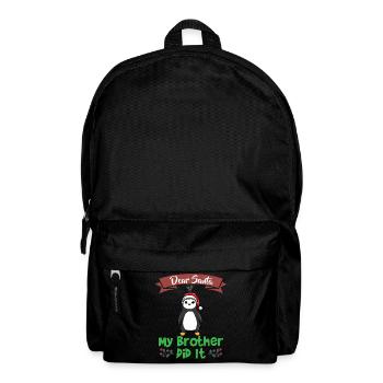 Cher Père Noël Mon frère l’a fait Frères et sœurs Noël - Sac à dos - noir - Devant