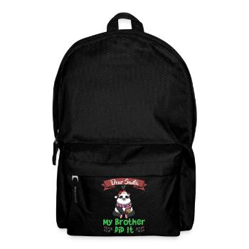 Cher Père Noël Mon frère l’a fait Frères et sœurs Noël - Sac à dos - noir - Devant
