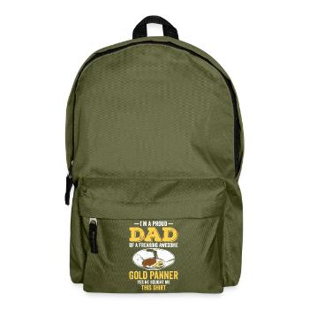 Lustige Goldwäscher Goldsucher Goldgräber Bagger - Rucksack - Olivgrün - Vorne
