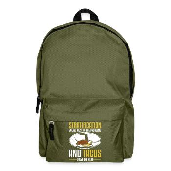 Lustige Goldwäscher Goldsucher Goldgräber Bagger - Rucksack - Olivgrün - Vorne